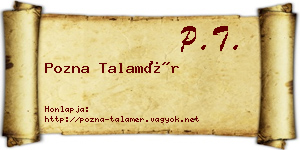 Pozna Talamér névjegykártya